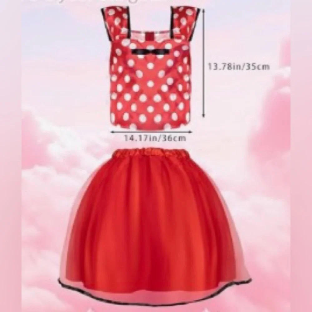🕶️💋Red Polka Dot💋🕶️Kids 2pc Dress Costume with Headband 🌟NEW🌟